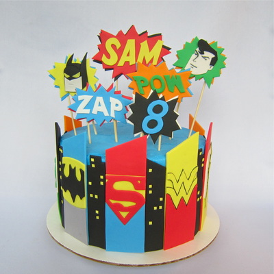 DC Comics Batman Superman Wonder Woman Cake