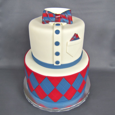 Bow Tie Button Up Shirt Cake