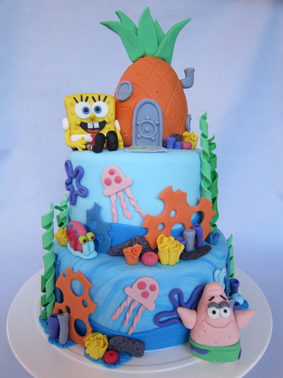 Spongebob Squarepants Cake with Patrick Star and Gary the Snail