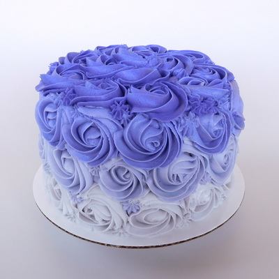 Purple Ombre Rose Swirl Smash Cake