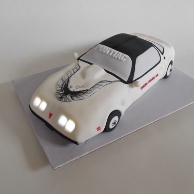 Pontiac Trans Am Car Cake with Working Headlights