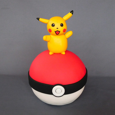 Pokemon Cake Topper - Pikachu and Pokeball