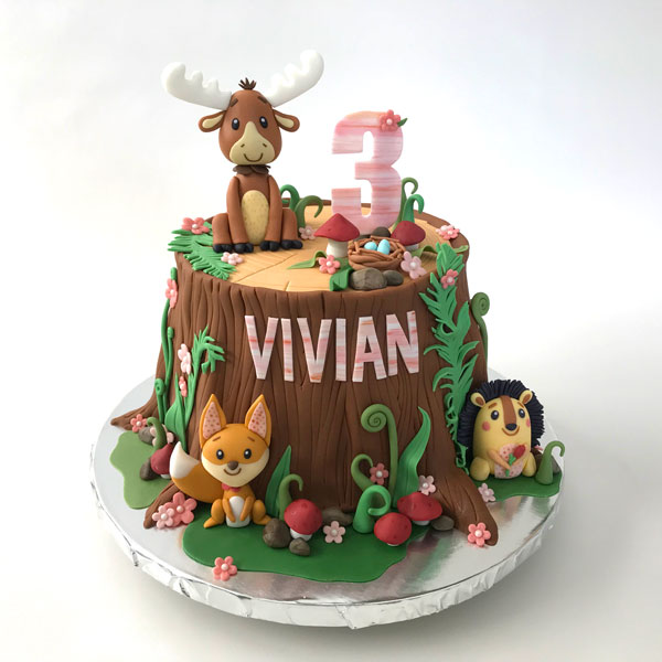 Woodland Creatures Forest Cake